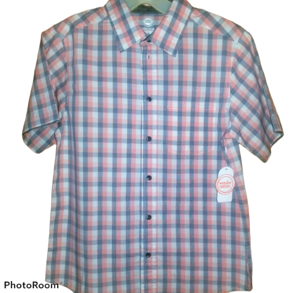 NWT Boys Button Down Short Sleeve Shirt